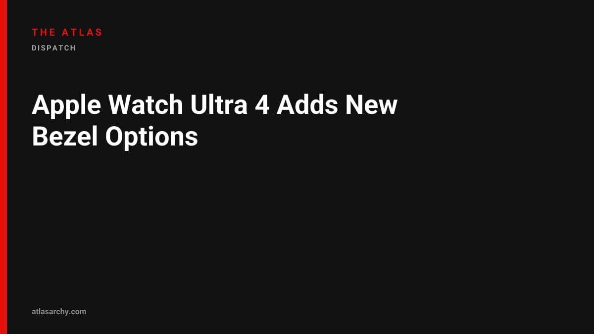 Apple Watch Ultra 4 Adds New Bezel Options