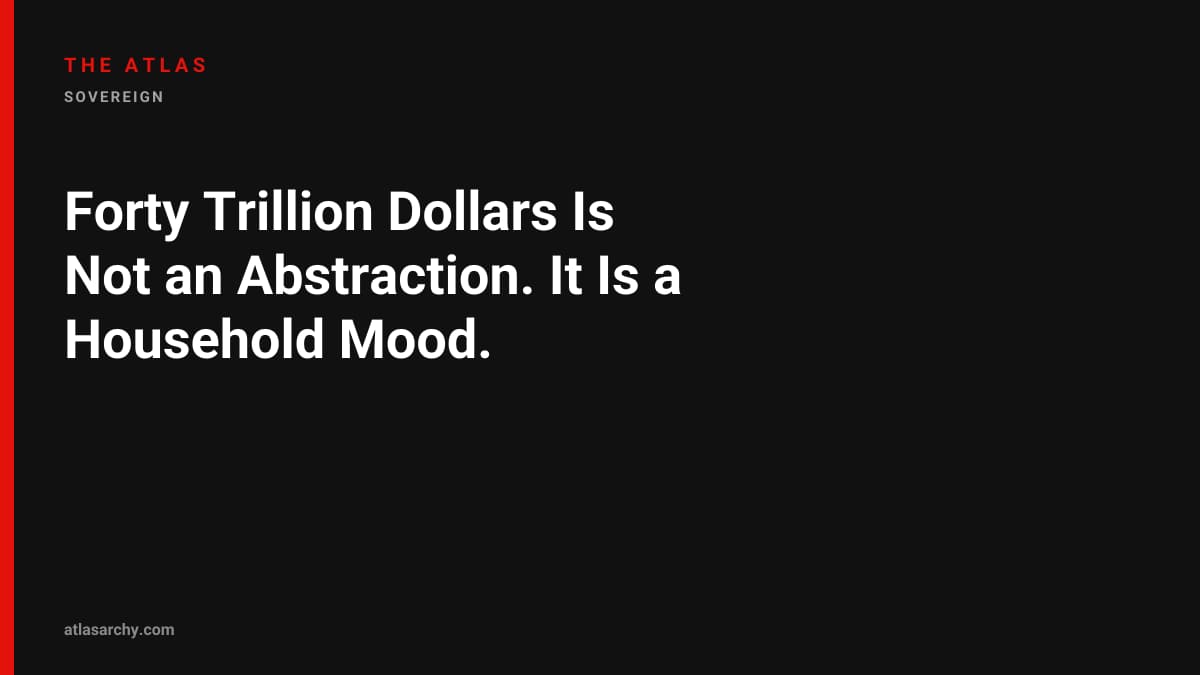 Forty Trillion Dollars Is Not an Abstraction. It Is a Household Mood.