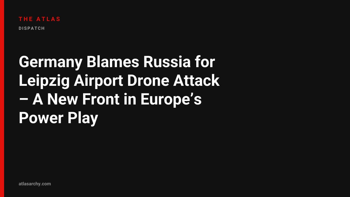 Germany Blames Russia for Leipzig Airport Drone Attack – A New Front in Europe’s Power Play