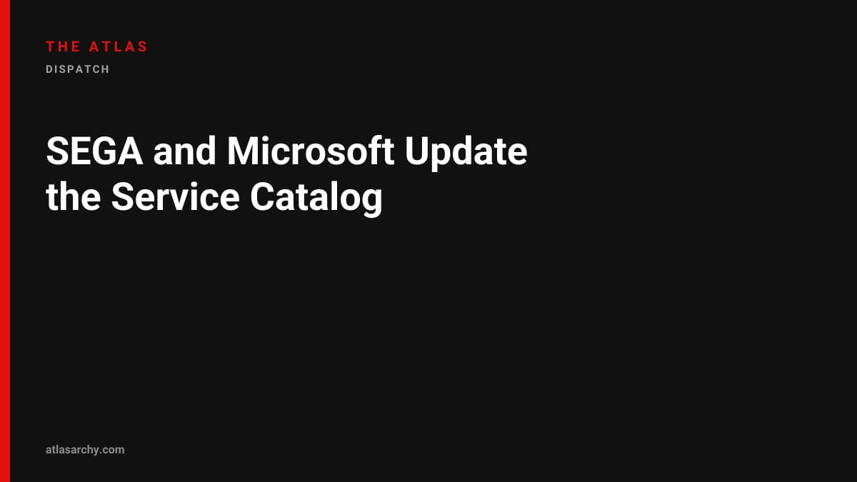 SEGA and Microsoft Update the Service Catalog